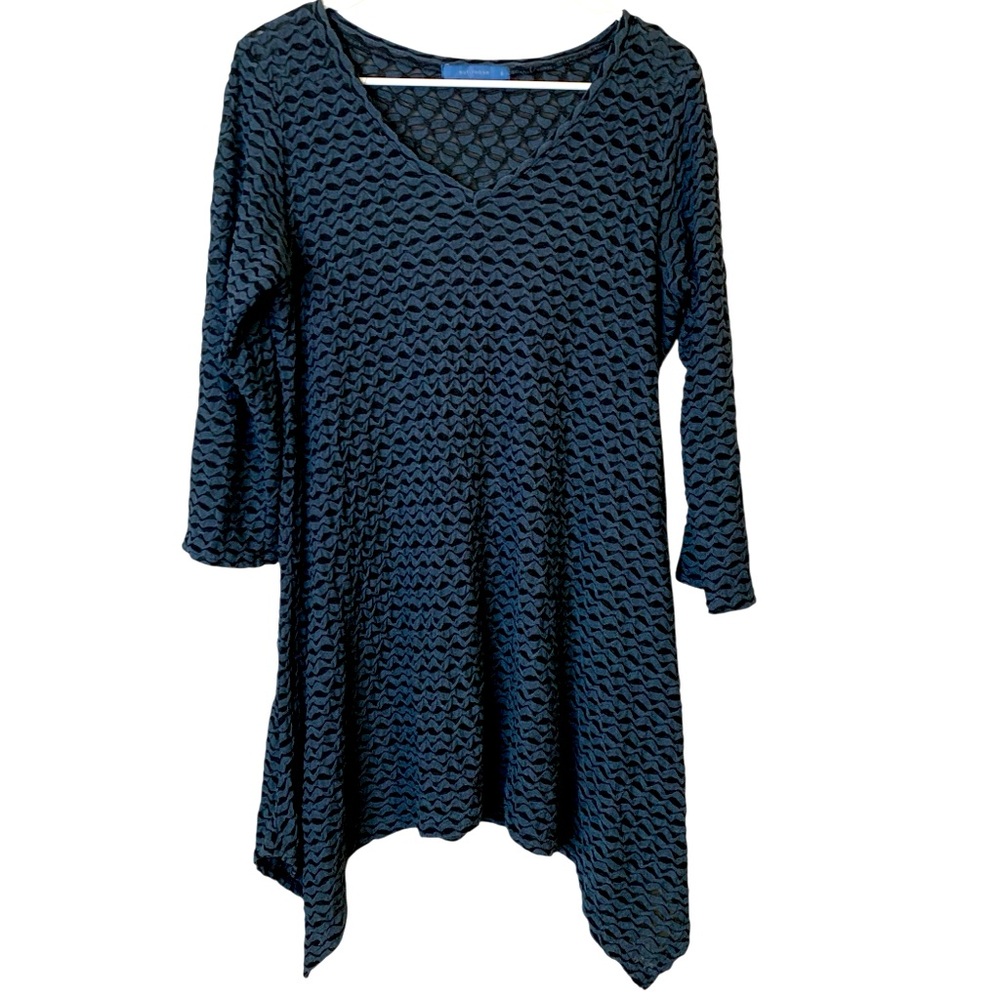 Cut Loose V Neck Tunic Top Size M Stretchy Lagenlook Flowy Artsy Layers‎